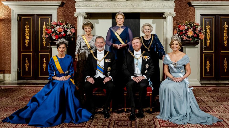 The state banquet at the Royal Palace in Amsterdam as part of a two-day visit of the Spanish royal couple 