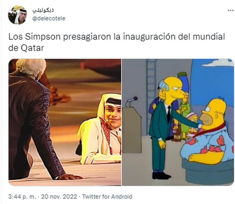 Los usuarios compararon la presencia del influencer en la ceremonia inaugural de Qatar con el cap&#xed;tulo en el que Homero salva a Springfield de un accidente en la planta nuclear