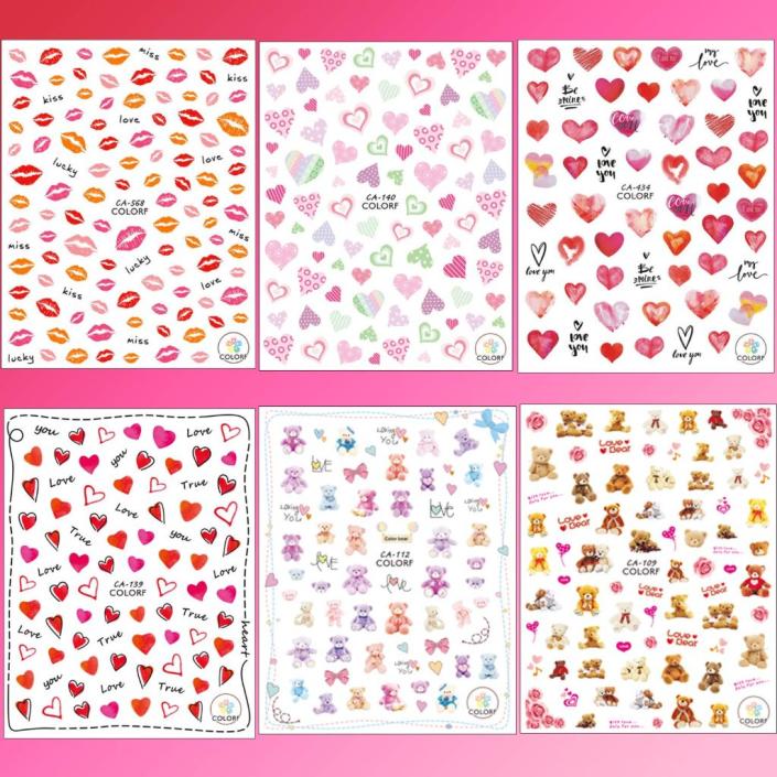 adurself, best valentines day nail stickers