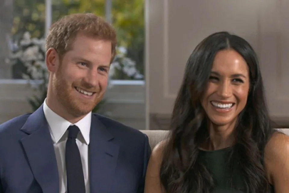 Meghan Markle and Prince Harry during their interview with Mishal Husain (BBC)