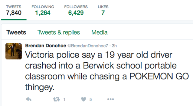 7 News reported Brendan Donohoe tweeted after the incident. Source: Twitter/BrendanDonohoe