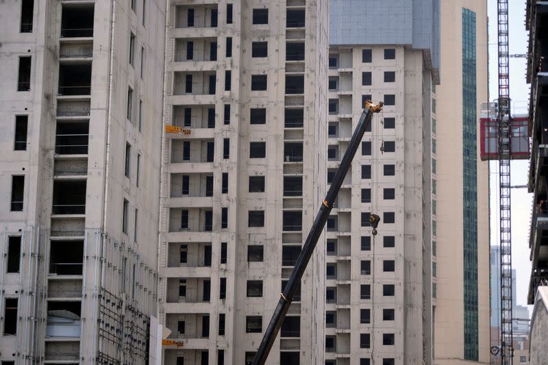 FILE PHOTO: Residential buildings under construction in Shanghai