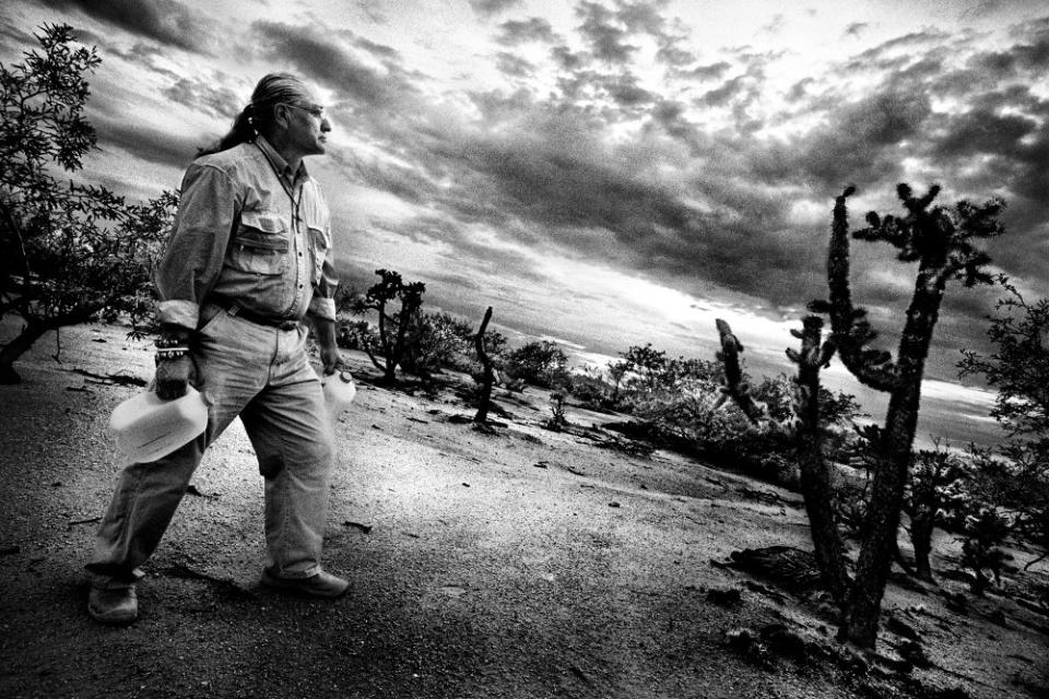 Mike Wilson, member of the Tohono O’odham Nation and volunteer assisting migrants crossing the U.S.-Mexico border in the Sonoran Desert, Ariz.<span class="copyright">Platon</span>