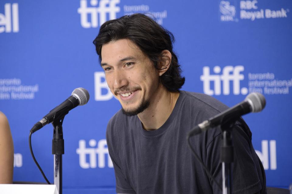 FILE - In this Sept. 8, 2013 file photo, Adam Driver attends a news conference for "The F Word" on day 4 of the Toronto International Film Festival in Toronto. The cast of “Star Wars: Episode VII” was announced Tuesday, Aril 29, 2014, on the official “Star Wars” website by Lucasfilm. Actors Oscar Isaac, Max von Sydow, John Boyega, Daisy Ridley, Domhnall Gleeson and Driver will be joining the cast. (Photo by Evan Agostini/Invision/AP, File)