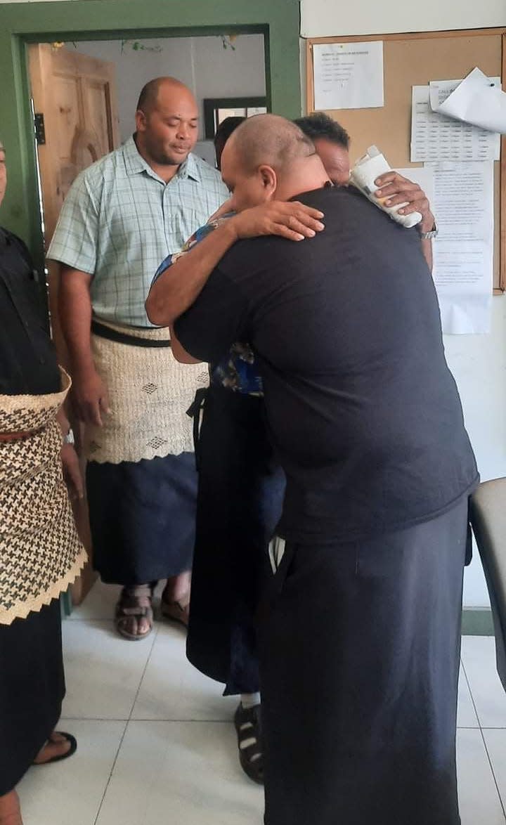 Lisala Folau made it safely to the mainland, after swimming and floating in the ocean for hours. Source: Facebook/Talivakaola Folau