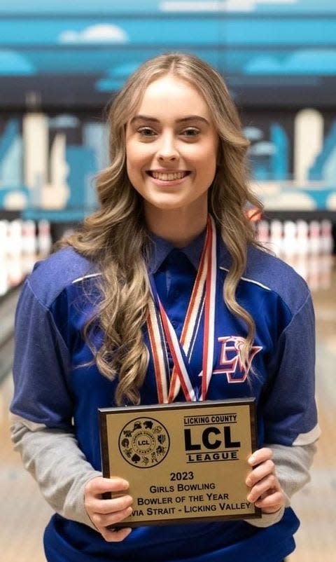 Licking Valley junior Olivia Strait earned Licking County League Bowler of the Year honors.
