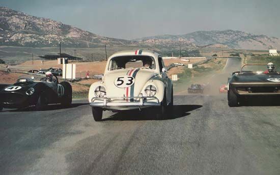 <p>Long before Kit from <em>Knight Rider,</em> we had a sentient car in Herbie. Herbie is never referred to as a Volkswagen in the first film; all branding had to be removed. VW was on board for the second film, <em>Herbie Rides Again.</em></p><p>In each of the five films, Herbie appears slightly different, and upward of 100 cars were used in all five. Walt Disney Studios built 11 cars for the first Herbie movie, and of those 11 only three are known to exist today. Normally, the interior of this Beetle would have been white, but for the film they painted it a gray color so it wouldn't reflect the studio lights. </p><p>One of the VWs in the film was outfitted with a Porsche Super 90 engine for extra performance. Herbie #10 resides at the <a href="https://www.aacamuseum.org/herbie-the-love-bug/" rel="nofollow noopener" target="_blank" data-ylk="slk:AACA Museum;elm:context_link;itc:0;sec:content-canvas" class="link ">AACA Museum</a> in Hershey, Pennsylvania, if you're suffering from a different kind of Beetlemania and need a quick fix.</p>