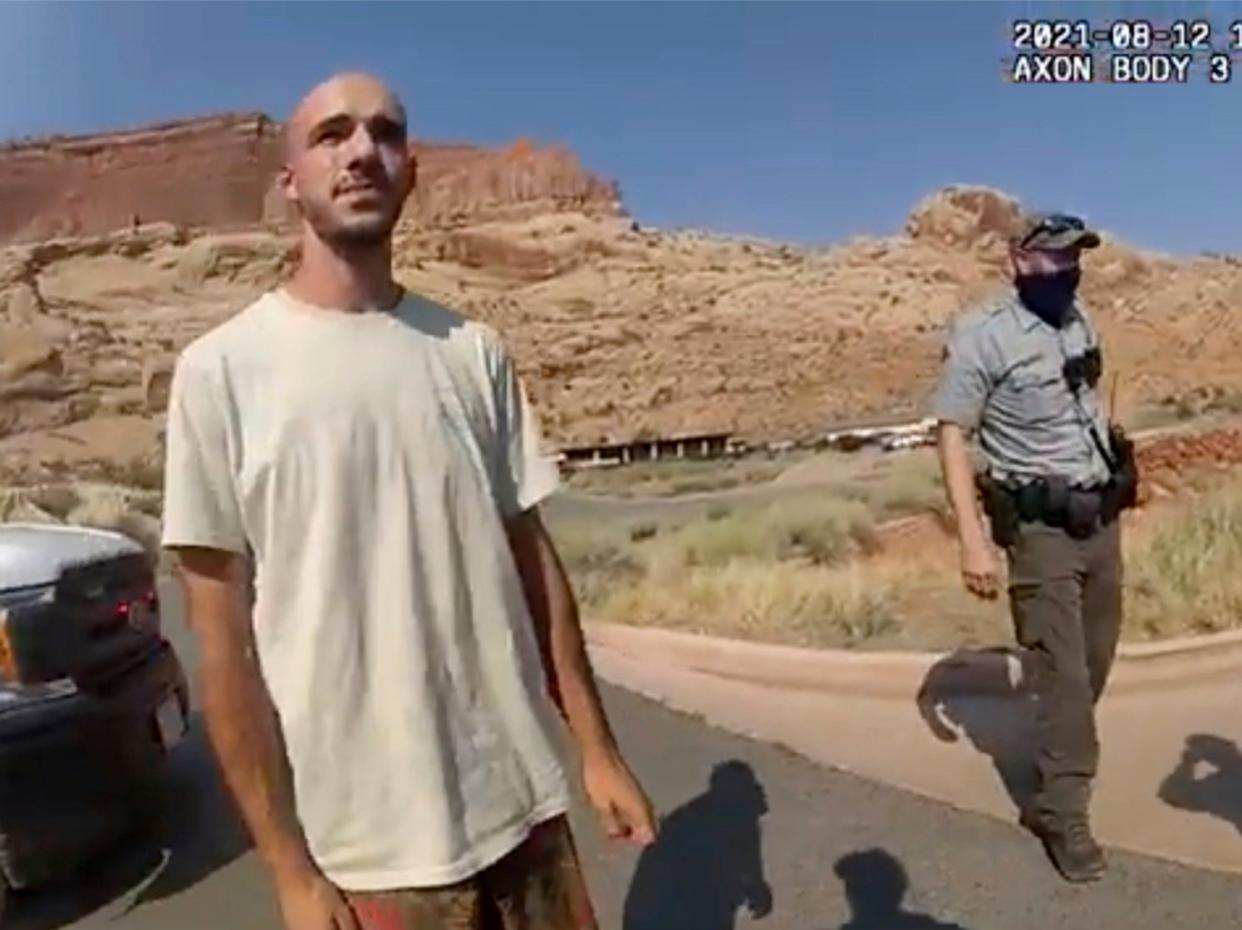 File: Brian Laundrie during a police stop in Utah on 12 August 2021  (AP)