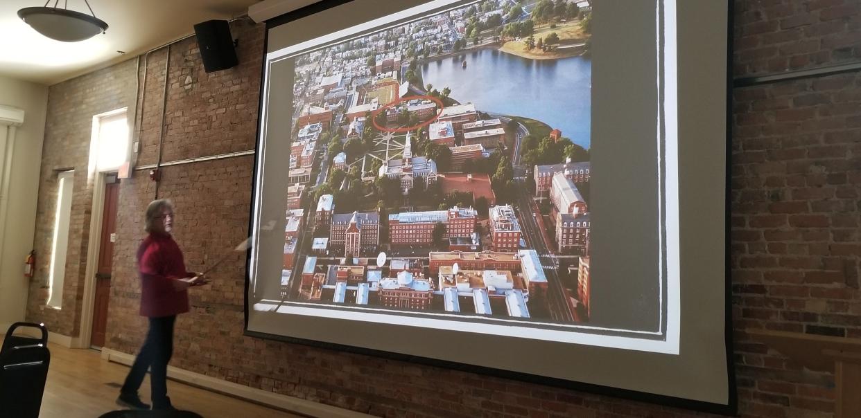 Lindsay Root gives a presentation at The Howell Opera House in 2022, as part of the Black History Month event series.