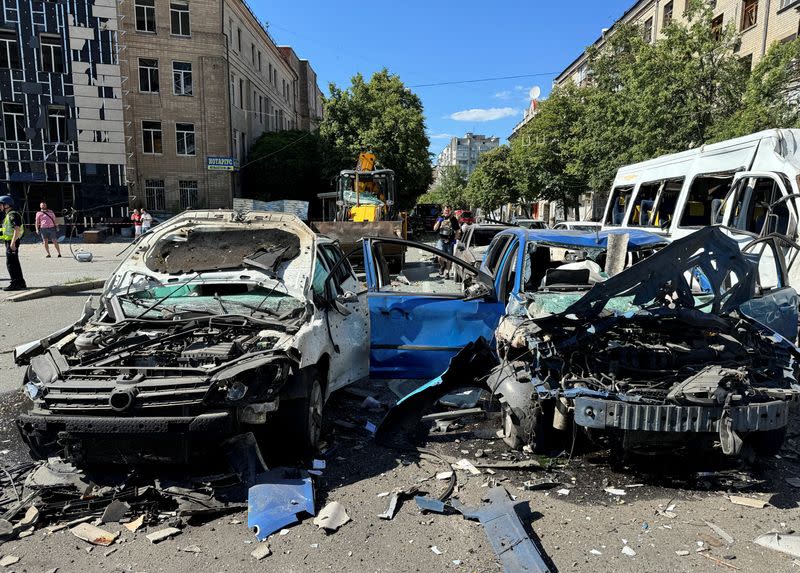 Aftermath of a Russian air attack in Kharkiv