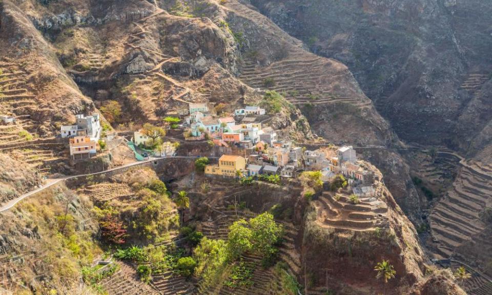 Village on mountain, Fontainhas, Santo Antao Island, Cape Verde