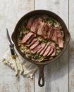 <p>You'll sear this steak on a hot stovetop before transferring all of your ingredients into the oven for an even roast.</p><p><em><a href="https://www.countryliving.com/food-drinks/a34945979/steak-with-creamy-mushrooms-and-spinach-recipe/" rel="nofollow noopener" target="_blank" data-ylk="slk:Get the recipe from Country Living »;elm:context_link;itc:0;sec:content-canvas" class="link ">Get the recipe from Country Living »</a></em> </p><p><strong>RELATED</strong>: <a href="https://www.goodhousekeeping.com/food-recipes/g2346/steak-recipes/" rel="nofollow noopener" target="_blank" data-ylk="slk:45 Simple Steak Recipes That Are Easier to Make Than Reservations;elm:context_link;itc:0;sec:content-canvas" class="link ">45 Simple Steak Recipes That Are Easier to Make Than Reservations</a></p>