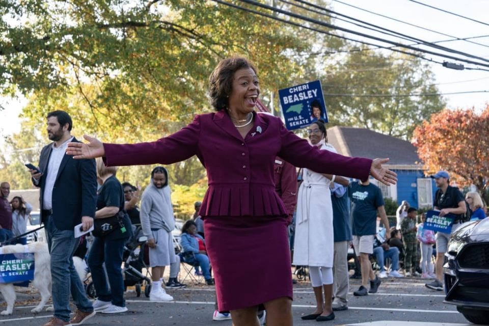 Democratic U.S. Senate candidate Cheri Beasley walks in the North Carolina Central University Homecoming Parade on Nov. 5, 2022, in Durham, North Carolina. (Photo: Allison Joyce/Getty Images)