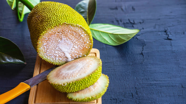 Breadfruit sliced open