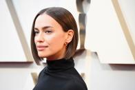 <p>Fresh, glowing makeup and a sleek and sharp bob on supermodel Irina Shayk. Celebrity makeup artist Tatyana Makarova applied Marc Jacobs Beauty's <a href="https://www.sephora.com/product/enamored-hydrating-lip-gloss-stick-P431545" rel="nofollow noopener" target="_blank" data-ylk="slk:Enamored Hydrating Lip Gloss Stick in Mocha Choco-Lata!;elm:context_link;itc:0;sec:content-canvas" class="link ">Enamored Hydrating Lip Gloss Stick in Mocha Choco-Lata!</a> to create her glossy nude lip.</p>