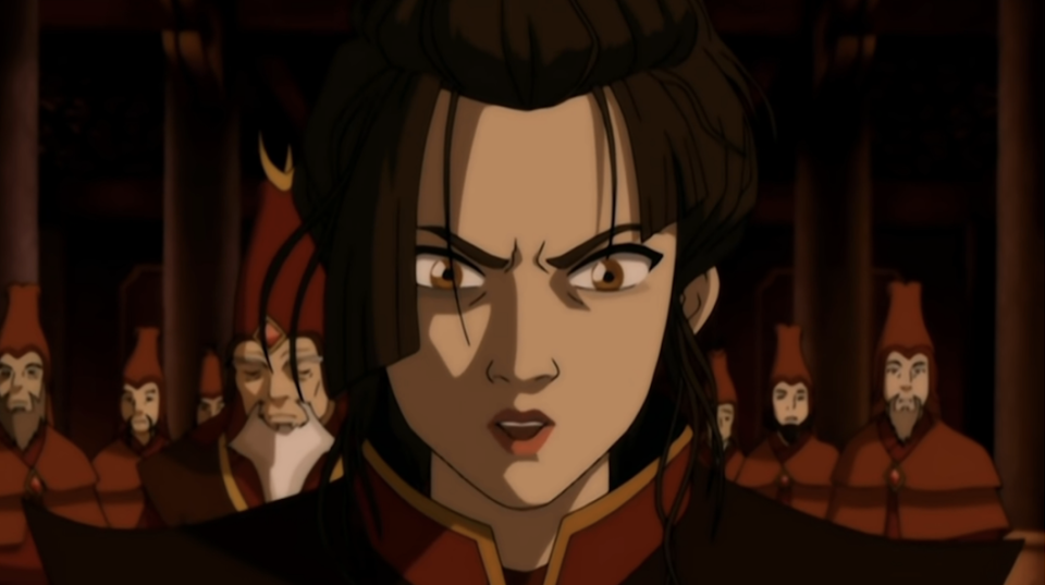 Azula from Avatar: The Last Airbender looking angry