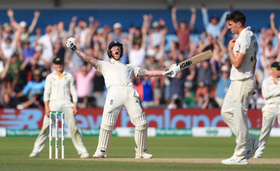Ben Stokes celebrated winning the third Ashes Test match at Headingley in 2019 (Mike Egerton/PA) (PA Archive)