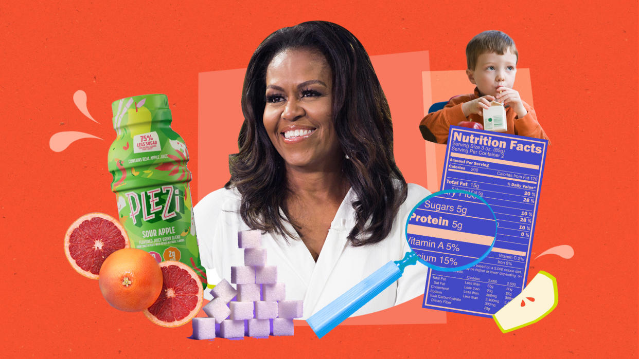 Michelle Obama and her new Plezi juice drink for kids.
