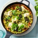 <p>Serve this spring-vegetable-loaded frittata with an arugula salad and a hunk of crusty bread. Tip: This recipe cooks quickly, so be sure to have all your ingredients prepped and ready to go. <a href="https://www.eatingwell.com/recipe/7951834/frittata-with-asparagus-leek-ricotta/" rel="nofollow noopener" target="_blank" data-ylk="slk:View Recipe;elm:context_link;itc:0;sec:content-canvas" class="link ">View Recipe</a></p>