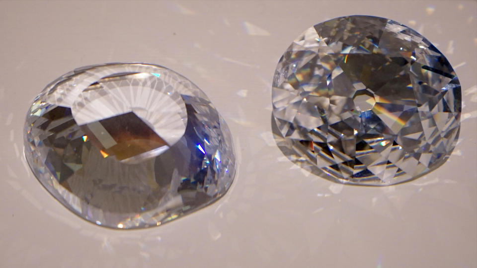 Two colorless diamonds, the Koh-i-Noor