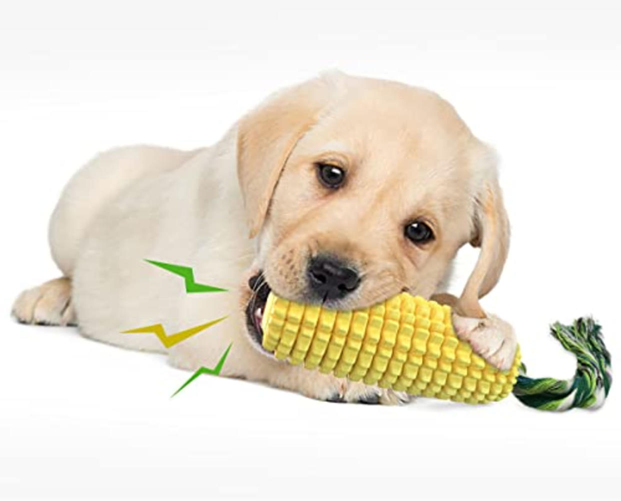 Dog Chew Toys for Aggressive Chewers, Indestructible Tough Durable Squeaky Interactive Dog Toys, Puppy Teeth Chew Corn Stick Toy for Small Meduium Large Breed (AMAZON)
