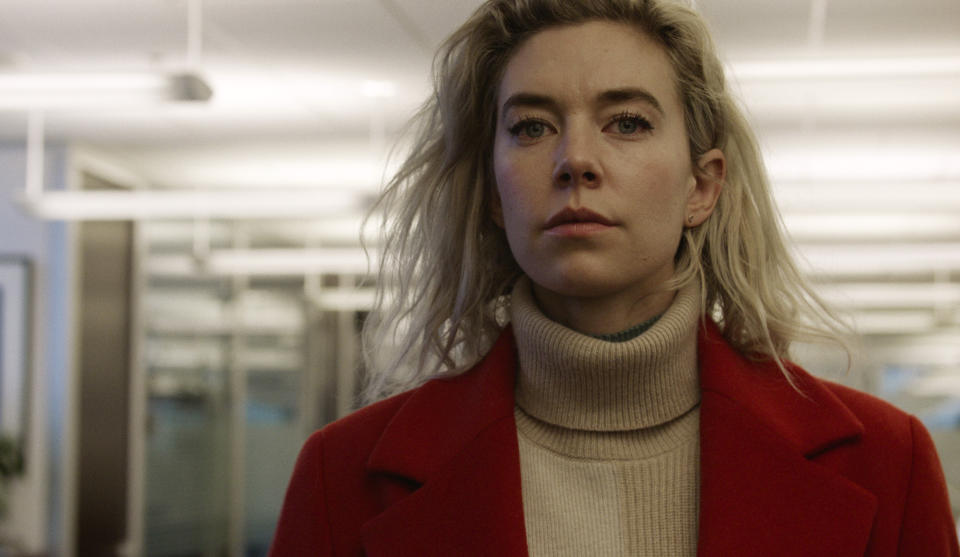 This image released by Netflix shows Vanessa Kirby in a scene from "Pieces of a Woman." (Benjamin Loeb/Netflix via AP)