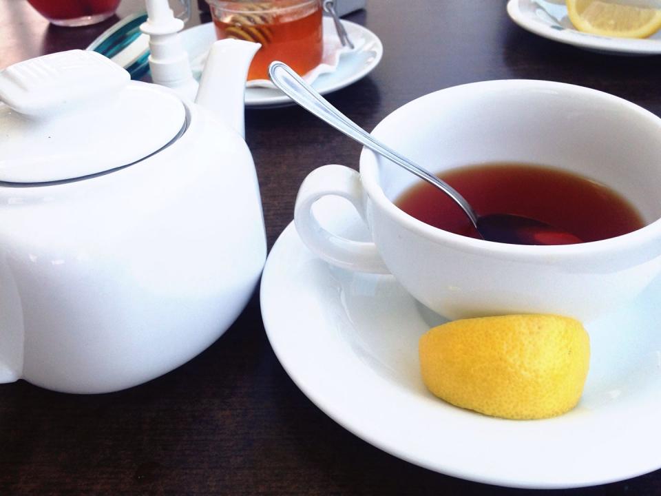 1) Tea with honey and lemon