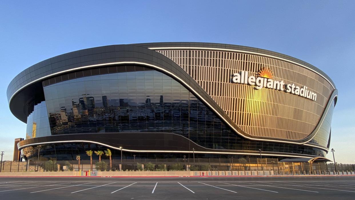Las Vegas, NV - August 31, 2020: General exterior views of the 65,000 seat Allegiant Stadium, It serves as the home field of the National Football League Las Vegas Raiders.