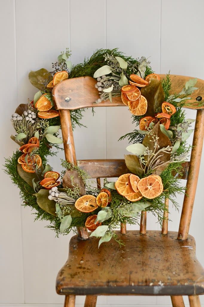 Dried Oranges & Greenery Wreath