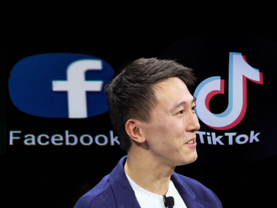 TikTok CEO Shou Chew worked as an intern at Facebook before heading the Chinese-owned rival (Getty/composite)