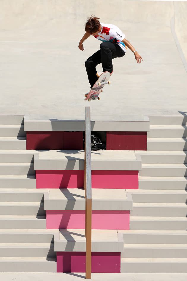 Yuto Horigome of Team Japan competes at the Skateboarding Men's Street Prelims. (Photo: Ezra Shaw via Getty Images)