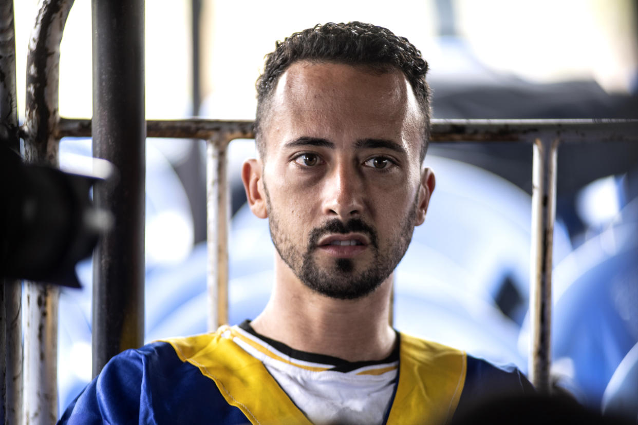 CORRECTS ID: American Benjamin Reuben Zalman-Polun attends a court verdict in Congo, Kinshasa, Friday, Sept .13, 2024, on charges of taking part in a coup attempt in May 2024. (AP Photo/Samy Ntumba Shambuyi)