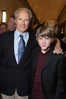 Clint Eastwood and Miles Heizer at the Los Angeles premiere of Warner Bros. Pictures' Rails & Ties