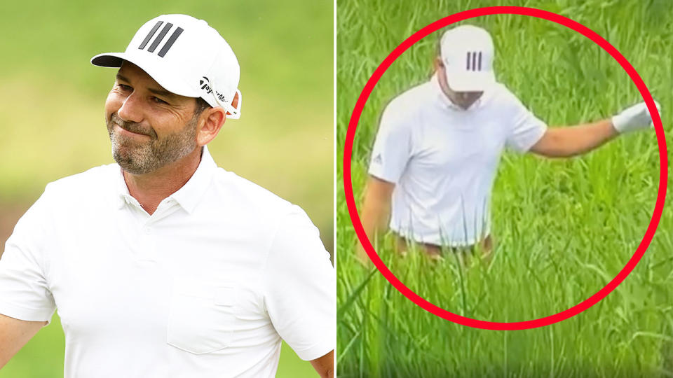 Sergio Garcia's eye-opening revelation came after a dispute over a lost ball at the Wells Fargo Championship. Pic: Getty/ESPN