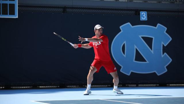 Utah&#x002019;s Franco&nbsp;Capalbo competes against Old Dominion in the NCAA tournament on Saturday, May 6, 2023.
