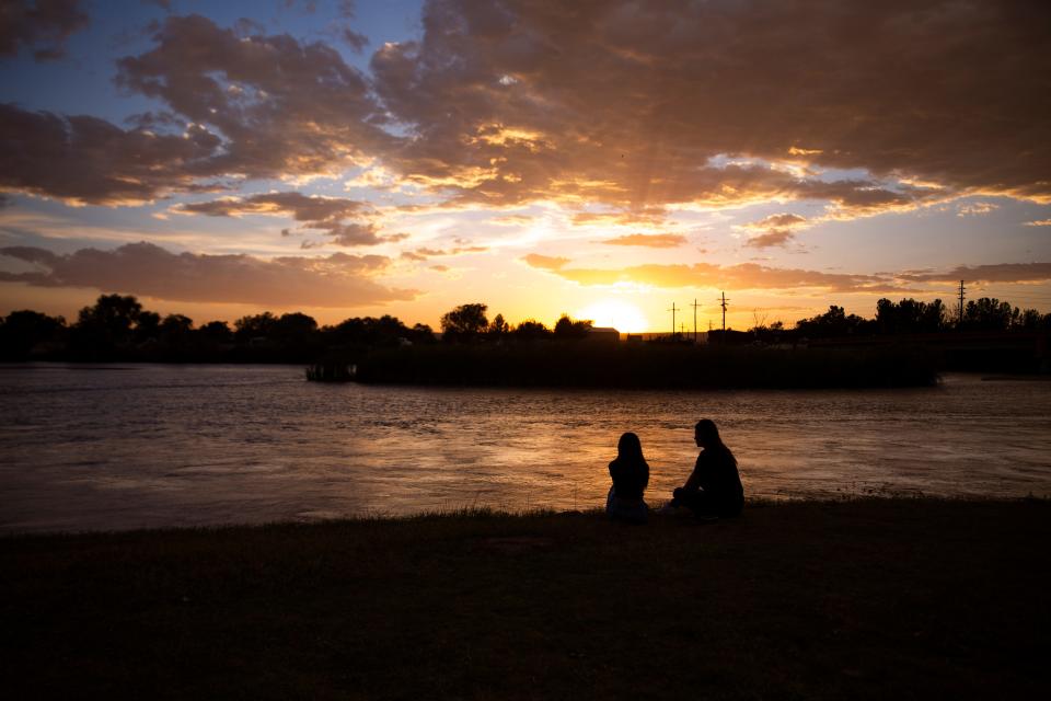 Park-goers enjoy the sunset on Tuesday, Sept. 26, 2023, at La Llorona Park.