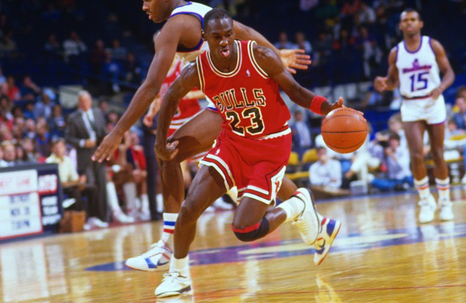 Sports-starved fans were happy to tune into to Michael Jordan on Sunday. (Focus on Sport/Getty Images) 