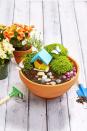 <p>Even if you don't have room for a full-size garden, this little beauty gives you a similar experience. Once you fill a ceramic planter with soil, dress it up with rocks, low-growing shrubs, flowers and a mini birdhouse fit for a fairy. </p><p><em><a href="https://www.goodhousekeeping.com/home/craft-ideas/a33567/fairy-garden-how-to/" rel="nofollow noopener" target="_blank" data-ylk="slk:Get the tutorial »;elm:context_link;itc:0;sec:content-canvas" class="link ">Get the tutorial »</a></em></p>