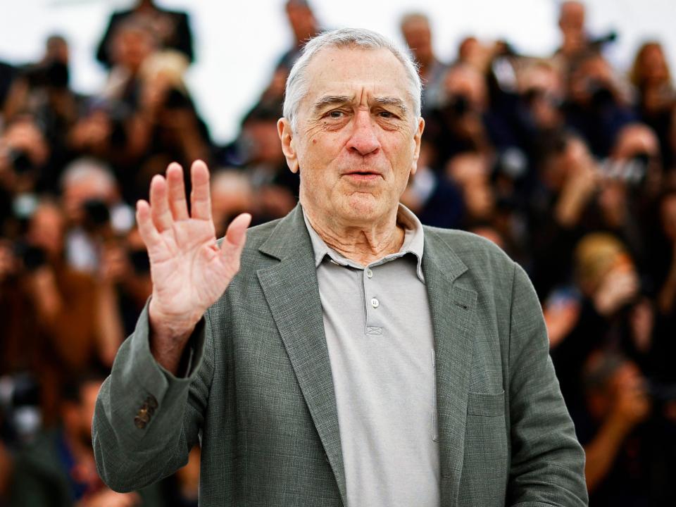 robert de niro cannes film festival hand raised