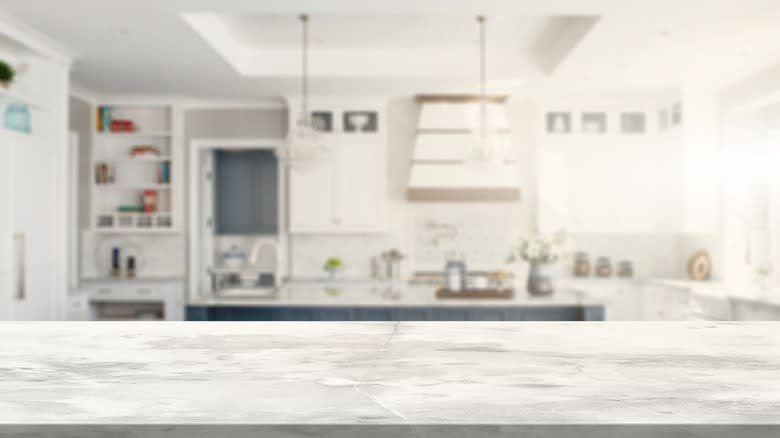 Kitchen with stone countertops