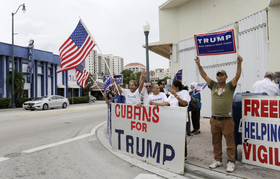 Trump lost Florida Latinos overall in 2016, but won 54% of Cuban American voters.  (Photo: ASSOCIATED PRESS)