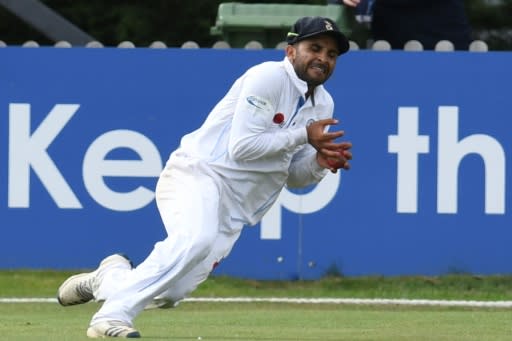 Well held - Derbyshire's Hamidullah Qadri takes a catch to dismiss Australia's Steve Smith