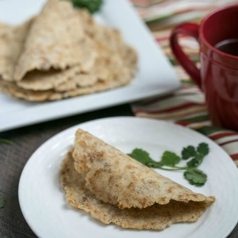 <p>Low Carb Yum</p><p>Most low-carb tortillas rely on eggs to hold the flatbread together. But, there aren't only eggs in this psyllium-based tortilla. </p><p><strong>Get the recipe: <a href="https://lowcarbyum.com/almond-flour-low-carb-tortillas-egg-free/" rel="nofollow noopener" target="_blank" data-ylk="slk:Eggless Almond Flour Low-Carb Tortillas;elm:context_link;itc:0;sec:content-canvas" class="link rapid-noclick-resp">Eggless Almond Flour Low-Carb Tortillas</a></strong></p>