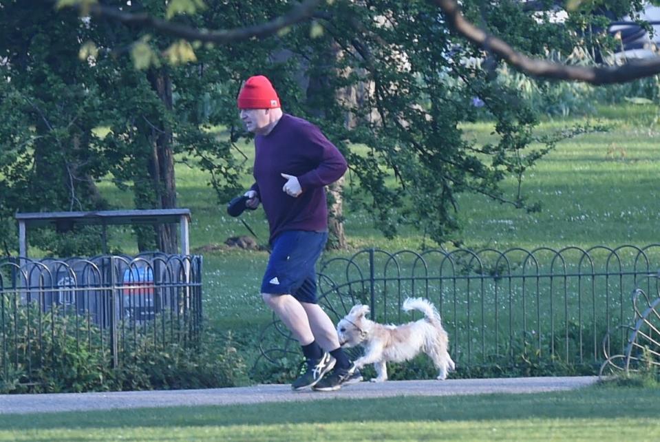Boris Johnson  jogging (Jeremy Selwyn)