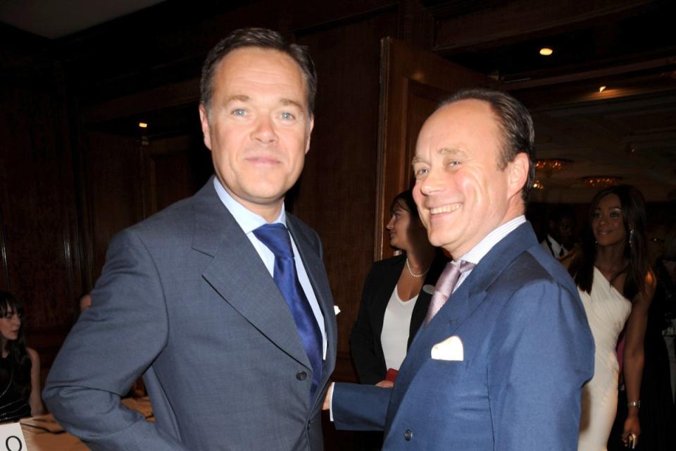 Aidan and Howard Barclay at The Spectator magazine’s 180th anniversary party in 2008 (Richard Young/REX)