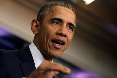 U.S. President Barack Obama delivers a statement on the economy at the press briefing room at the White House in Washington, U.S. May 6, 2016. REUTERS/Carlos Barria