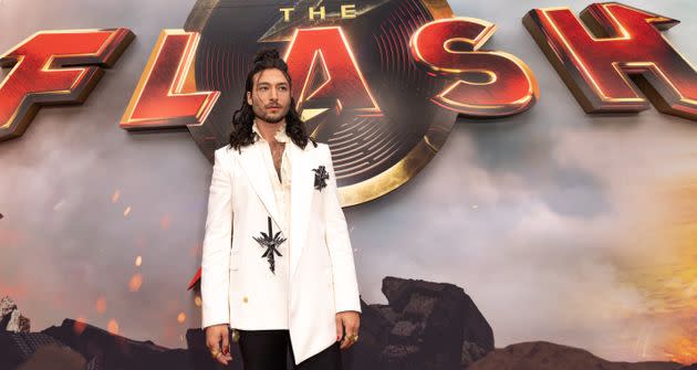 Ezra Miller attends the premiere of 