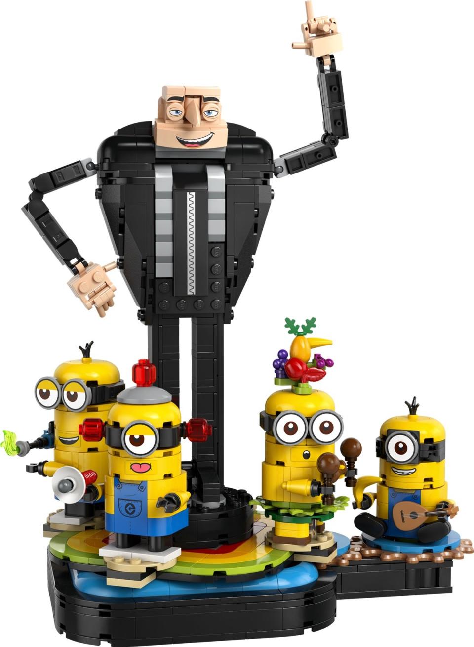 The LEGO Despicable Me 4 Gru and Minions build.