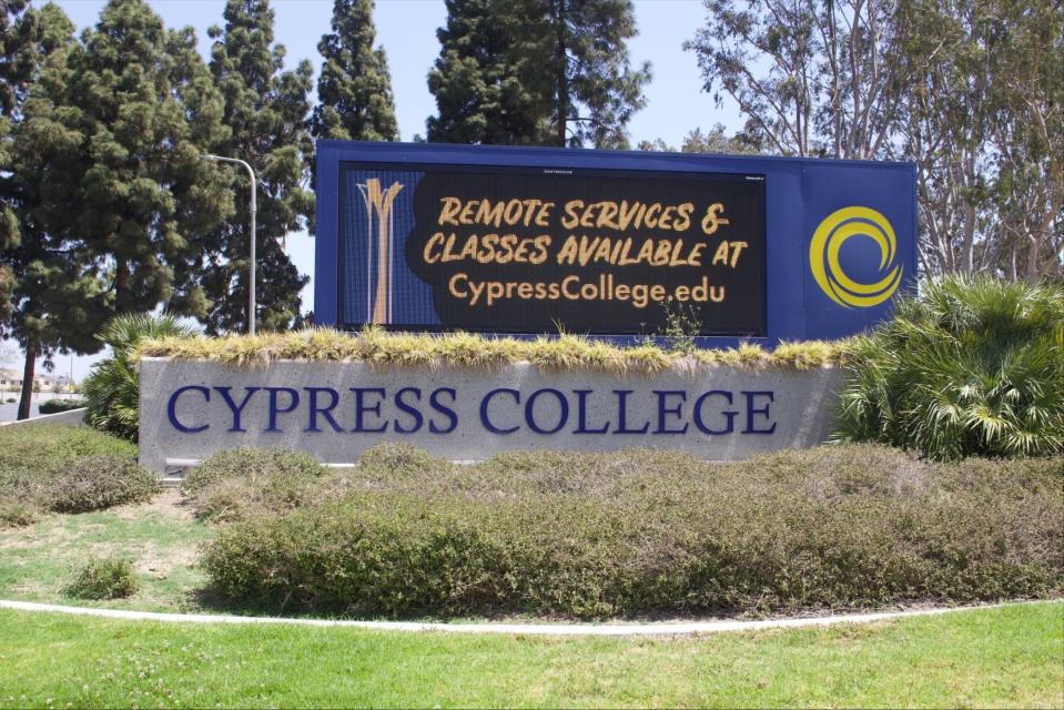 An adjunct professor is taking a leave of absence from Cypress College in Orange County, California, after a video was posted to YouTube of her questioning a student's presentation where the student said police officers were heroes.