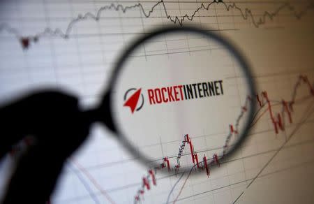 The logo of of Rocket Internet, a German venture capital group is pictured in this September 24, 2014 illustration photo in Sarajevo. REUTERS/Dado Ruvic/File Photo
